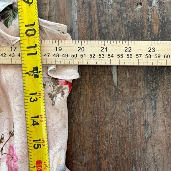 Sundance Floral Maxi XL Boho Fairycore Sleeveless Ruffle Asymmetrical Hem Blush - Picture 8 of 11